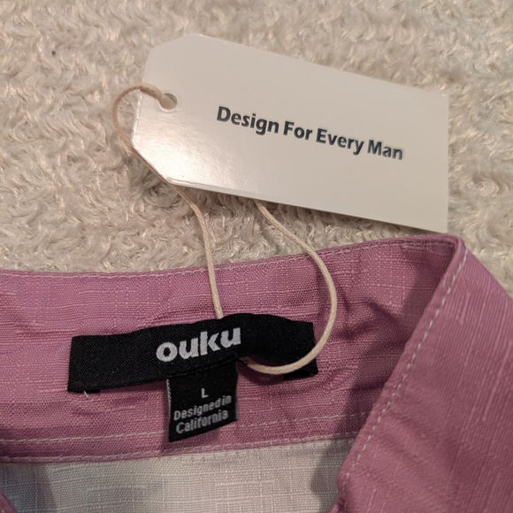 Purple and White Casual Button Down Shirt with Floral Pattern - Picture 9 of 12